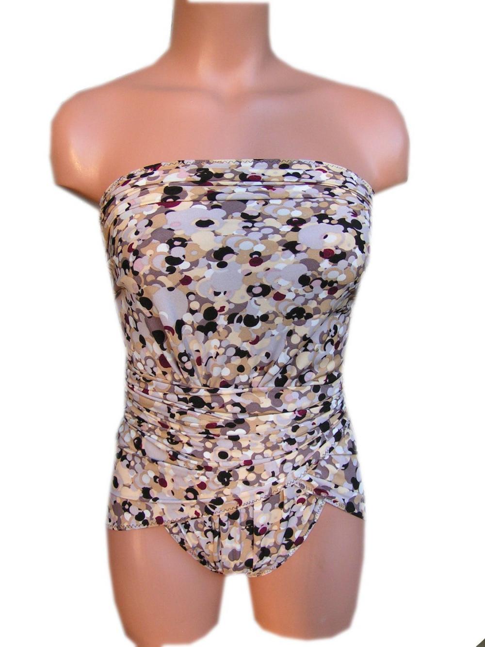 Large Bathing Suit Wraparound Swimsuit Muted Dots Plus Size on Luulla